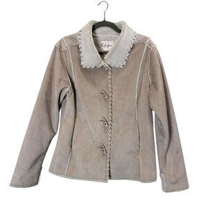 Calista Faux Cream Sherpa Teddy Jacket sz M